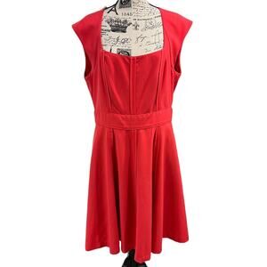 Vince Camuto Dress womens 14 Dress Midi Plus Coral fit & flare Careerwear FLAW
